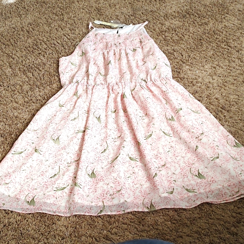 Esley floral tank dress, pink, M, NWT